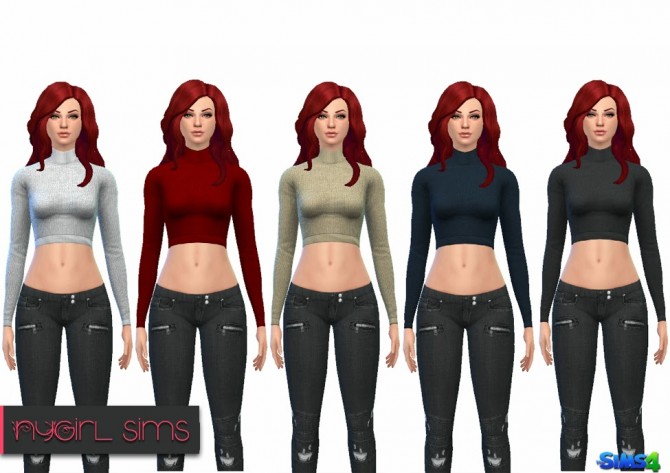 Sims 4 Turtleneck Crop Sweater at NyGirl Sims