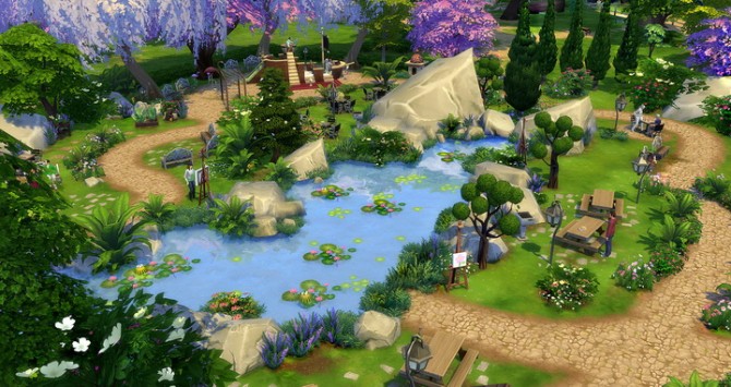 Sims 4 Cherry Blossom Park at Studio Sims Creation