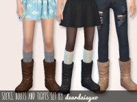 Boots, Socks and Tights Set by deardaisyxo at TSR