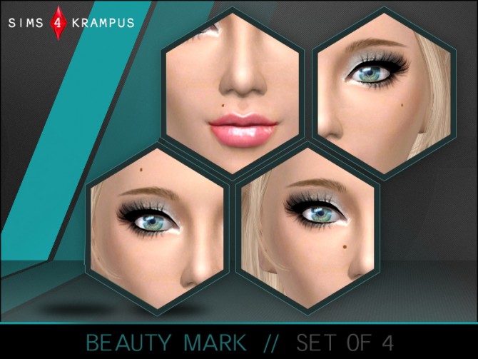 Sims 4 Beauty mark set of 4 at Sims 4 Krampus