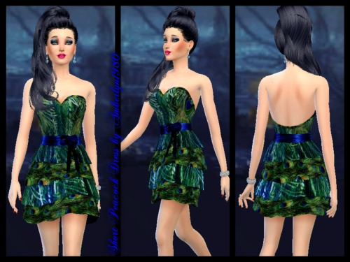 Sims 4 Short Peacock Dress at Amberlyn Designs