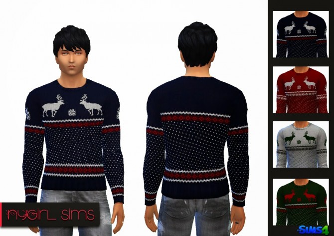 Sims 4 Mens Holiday Sweater at NyGirl Sims