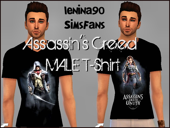 Sims 4 Assassins Creed Male T shirt by lenina 90 at Sims Fans