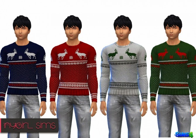 Sims 4 Mens Holiday Sweater at NyGirl Sims