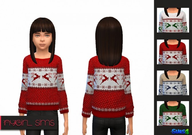 Sims 4 Child Holiday Sweater at NyGirl Sims