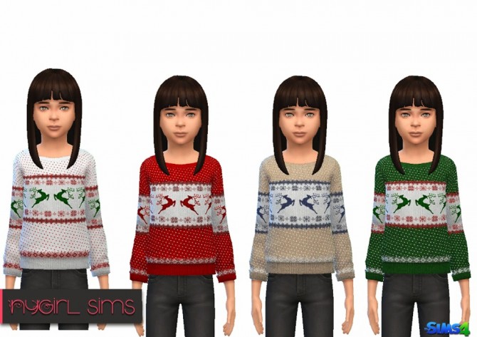 Sims 4 Child Holiday Sweater at NyGirl Sims