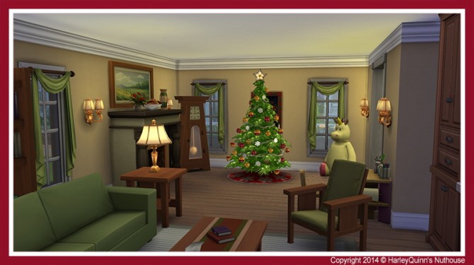 Sims 4 Holiday Cheer lot at Harley Quinn’s Nuthouse