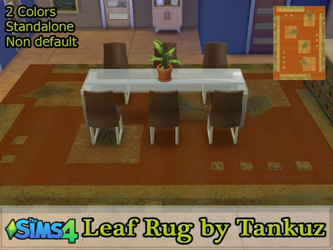 Sims 4 Leaf Rug at Tankuz Sims4