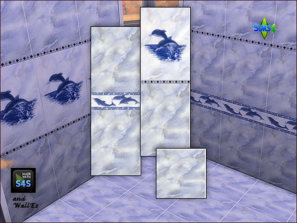 Sims 4 4 bathroom tile sets by Mabra at Arte Della Vita