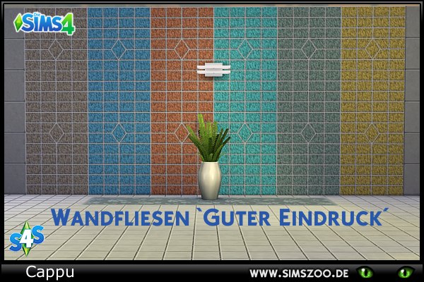 Sims 4 Good Eindruck wall tiles by Cappu at Blacky’s Sims Zoo