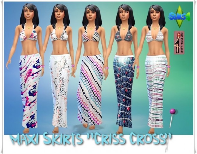 Sims 4 Maxi Skirts Criss Cross at Annett’s Sims 4 Welt