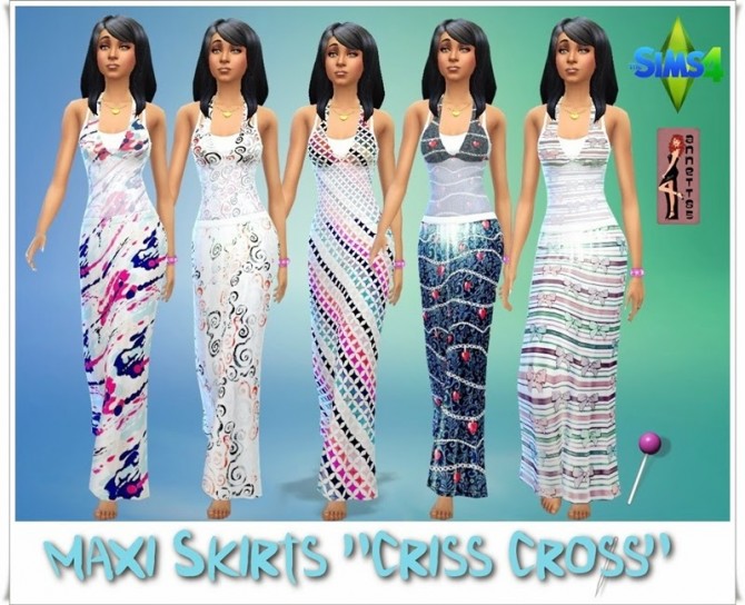 Sims 4 Maxi Skirts Criss Cross at Annett’s Sims 4 Welt