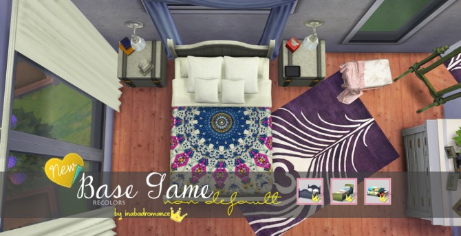 Sims 4 Non default rustic bed recolors at In a bad Romance