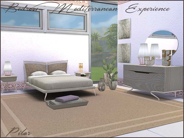 Sims 4 Mediterranean Experience Bedroom by Pilar at TSR