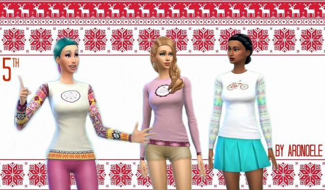 Sims 4 5 hipster T Shirts at Aronoele Sims4