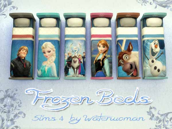 Sims 4 Frozen Kids Bed by Waterwoman at Akisima