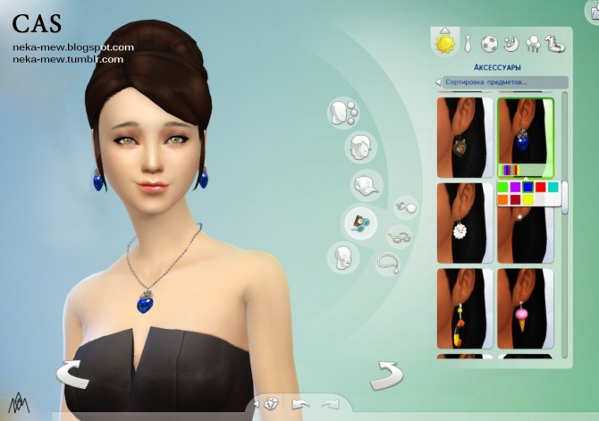 Sims 4 Rubin Heart necklace and earrings at Neka mew
