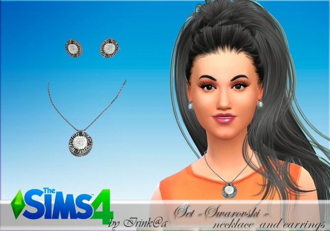 Sims 4 Swarovski necklace and earrings at Irink@a