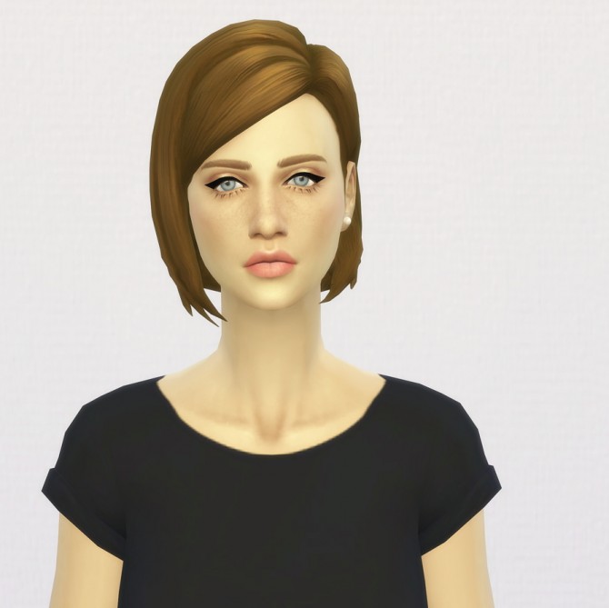 Sims 4 Medium Straight Parted hair edit at Rusty Nail