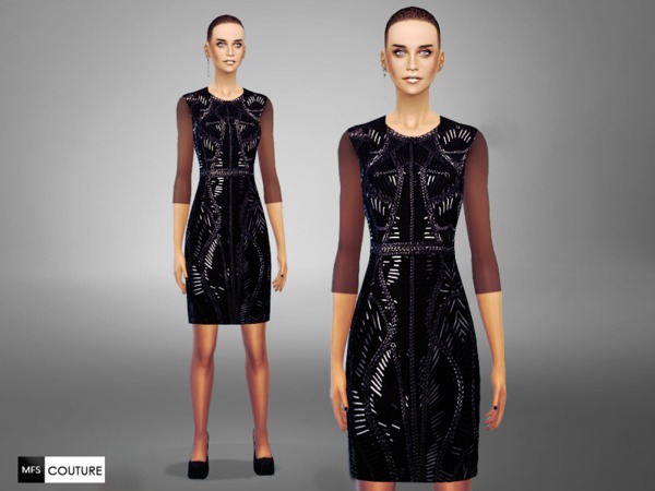 Sims 4 MFS Reflection Dress by MissFortune at TSR