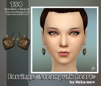 Steampunk heart earrings at Neka-mew