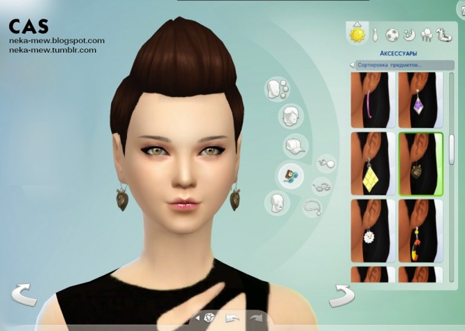 Sims 4 Steampunk heart earrings at Neka mew
