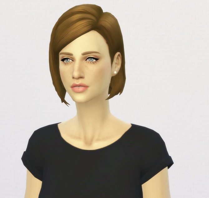Sims 4 Medium Straight Parted hair edit at Rusty Nail