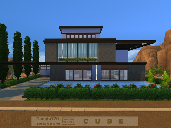 Sims 4 CUBE modern house by Danuta720 at TSR