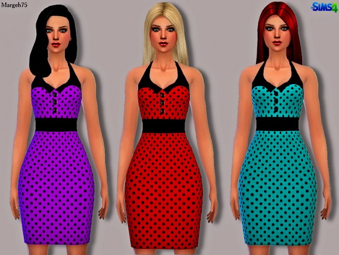 Sims 4 Retro Rockabilly Dress by Margie at Sims Addictions