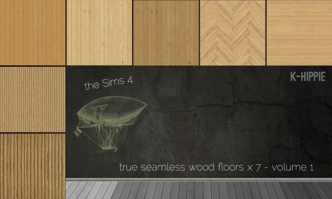 Sims 4 7 neowood floors vol. 1 at K hippie