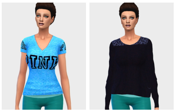 Sims 4 2 VS Pink inspired shirts at Ecoast