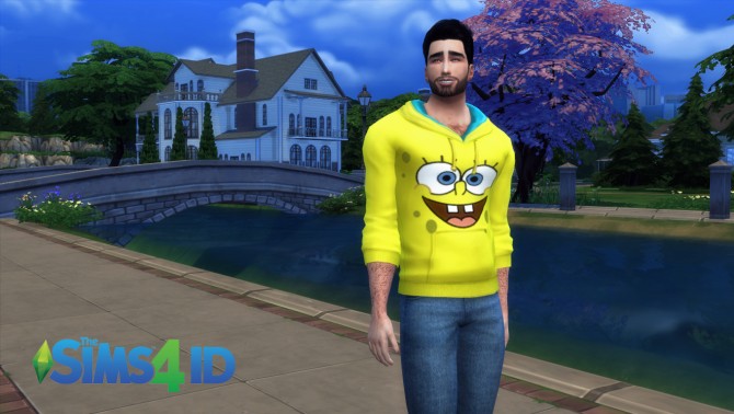 Sims 4 Male SpongeBob Hoodie by Mr. David Veiga at The Sims 4 ID