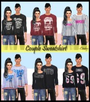 Couple Sweatshirt 6 patterns at CC4Sims