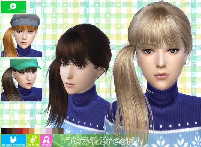 Sims 4 J074 Breath hair at Newsea Sims 4