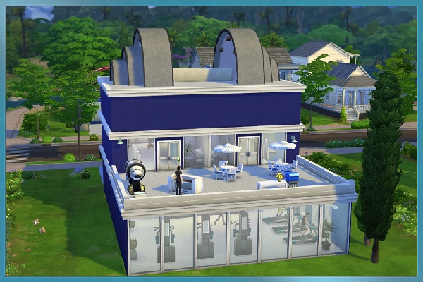 Sims 4 The Big Dumbbell Fitnesscenter by Kosmopolit at Blacky’s Sims Zoo