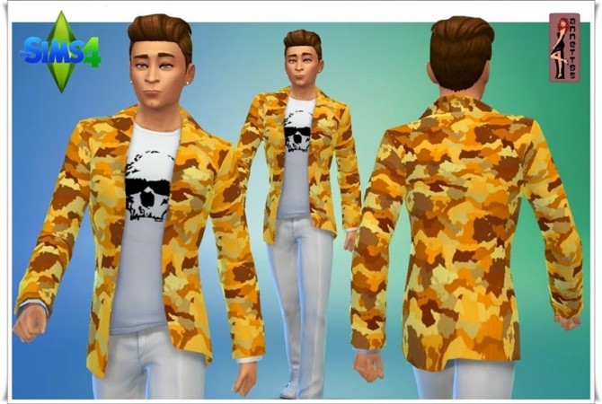 Sims 4 Camouflage Jacket for males at Annett’s Sims 4 Welt