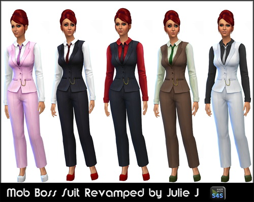 Sims 4 Mob Boss suit revamped at Julie J