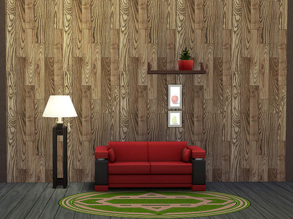 Sims 4 Wooden Wall Panels by Rirann at TSR