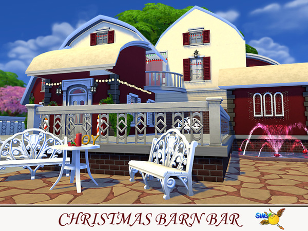 Sims 4 Christmas Barn Bar by Evi at TSR