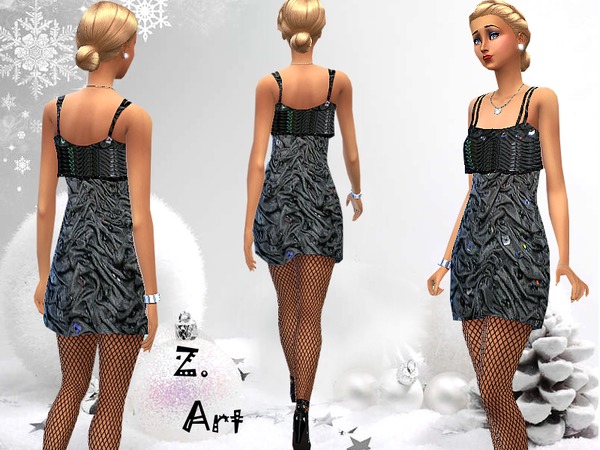 Sims 4 Ruffled Silk dress by Zuckerschnute20 at TSR
