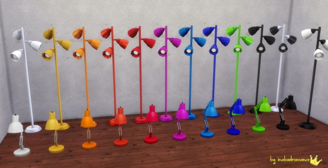 Sims 4 Claudine lamp and Spotlight Desk Lamp recolors at In a bad Romance