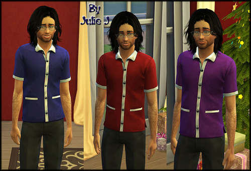 Sims 4 Male Maid Shirt Revamped for Everyday Wear at Julie J