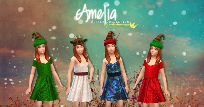 Sims 4 7 formal christmassy lovely dresses at In a bad Romance