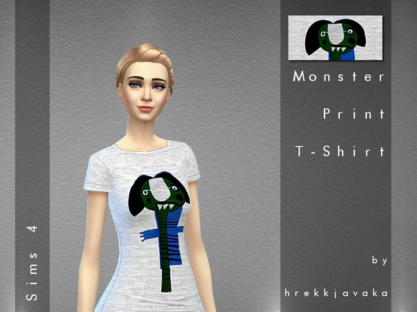 Sims 4 Monster Graphic Print T Shirt by hrekkjavaka at TSR