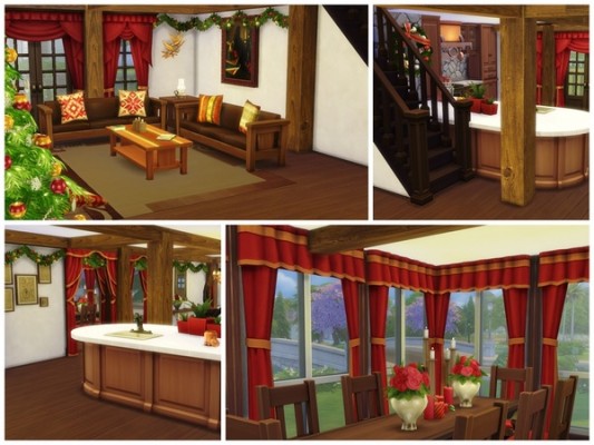 Christmas Log Cabin By Arelien At Tsr » Sims 4 Updates