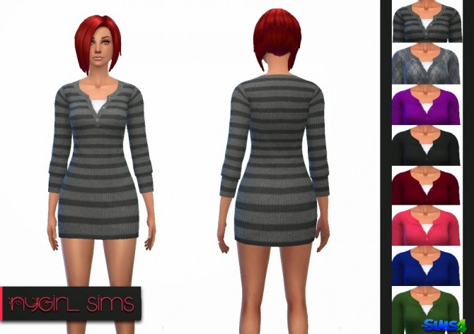 Sims 4 Layered Sweater Mini Dress at NyGirl Sims