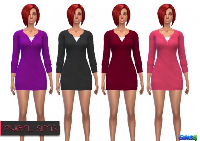 Sims 4 Layered Sweater Mini Dress at NyGirl Sims