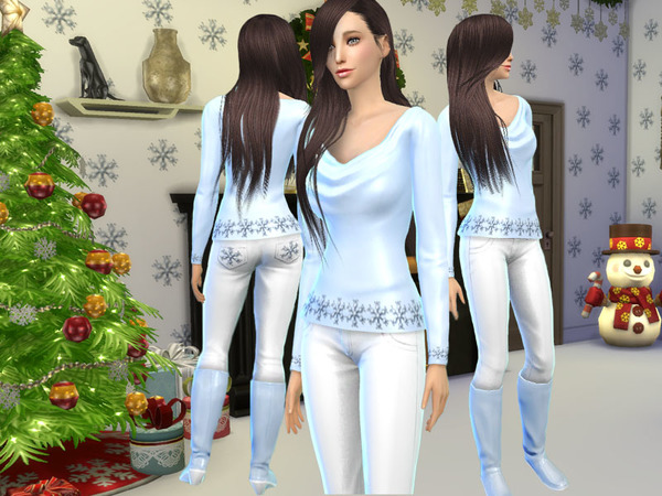 Sims 4 Christmas Snowflake Trousers by Forsaken006 at TSR