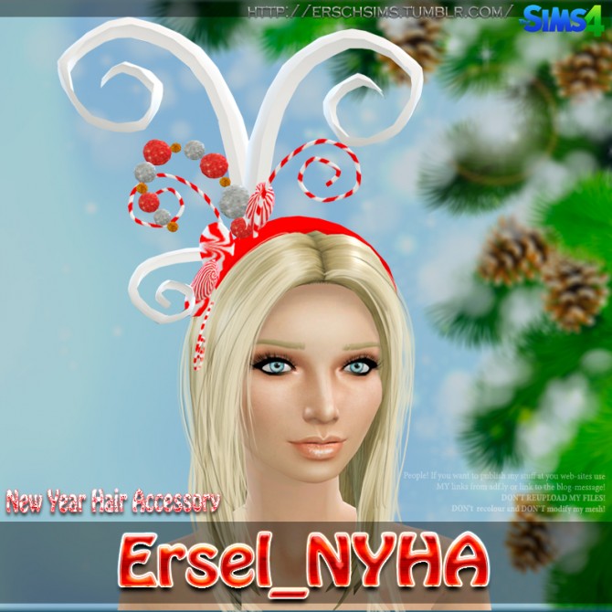 Sims 4 New Year hair accessory by Ersel at ErSch Sims