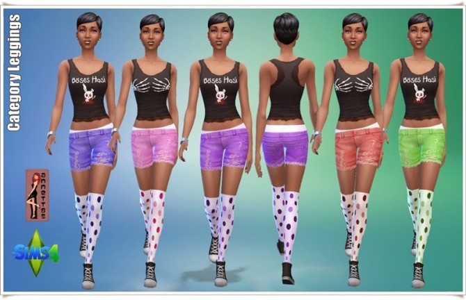 Sims 4 Denim Shorts with Stockings at Annett’s Sims 4 Welt